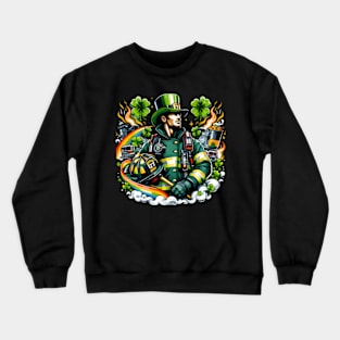 Firefighter St Patricks Day Fire Fire Dept Crewneck Sweatshirt